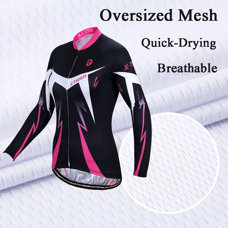 X-TIGER Women's Long Sleeve Cycling Jersey – MTB & Road Bike