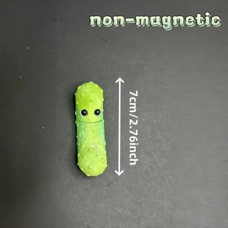 3D Printed Articulated Cucumber Figurine | Vegetable Desk Toy