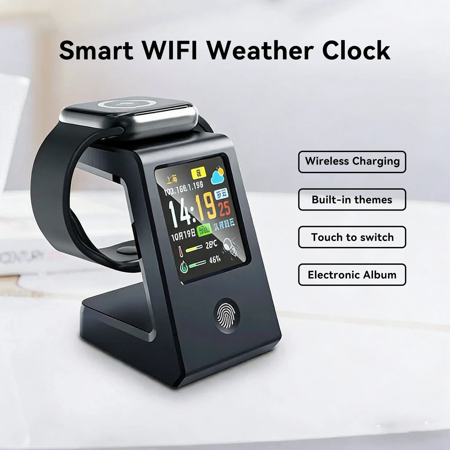 GEEKMAGIC Smart WiFi Weather Clock with Wireless Charging
