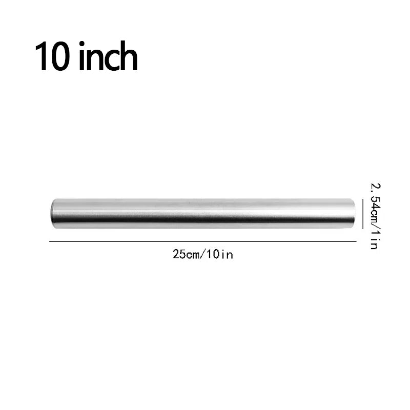 Stainless Steel Embossed Rolling Pin | 3 Sizes – Patterned Dough Roller for Pizza, Pastry & Cookies