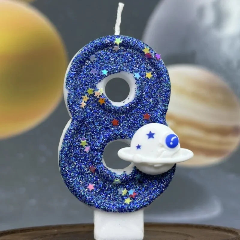 Children Party Boys Birthday Number Candle Cake Topper Blue Planetary Universe Baby One Year Old Dessert Decor Baking Supplies l Peaceful Pleasures Health and Wellness 8