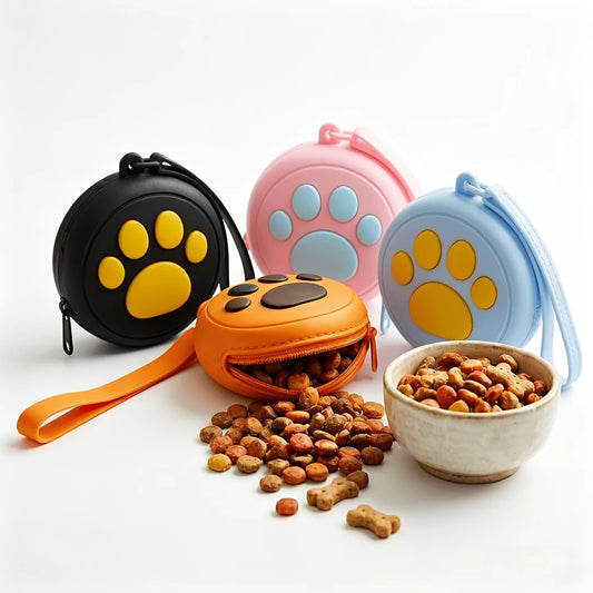 Silicone Paw Print Dog Treat Pouch – Waterproof Training Bag Dog Treat Pouch Peaceful Pleasures Health and Wellness