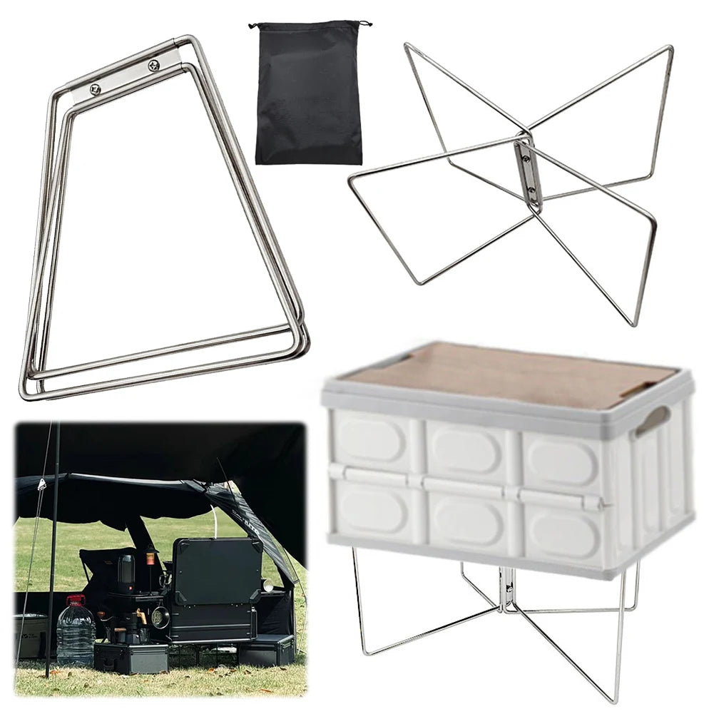 Aluminum Alloy Box Stand Portable Iron Storage Box Bracket Stainless Steel Outdoor Storage Boxes Shelves for Travel Cooking Peaceful Pleasures Health and Wellness
