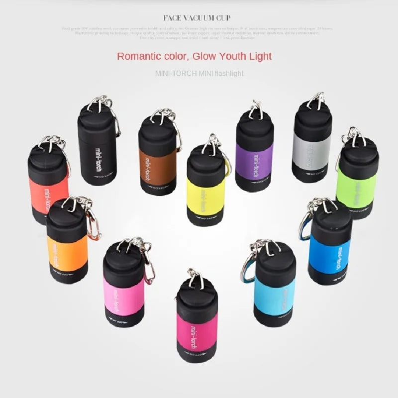Mini USB Rechargeable LED Flashlight Keychain Waterproof Portable Small Flashlight for Outdoor Camping Hiking Emergency Home Use Peaceful Pleasures Health and Wellness