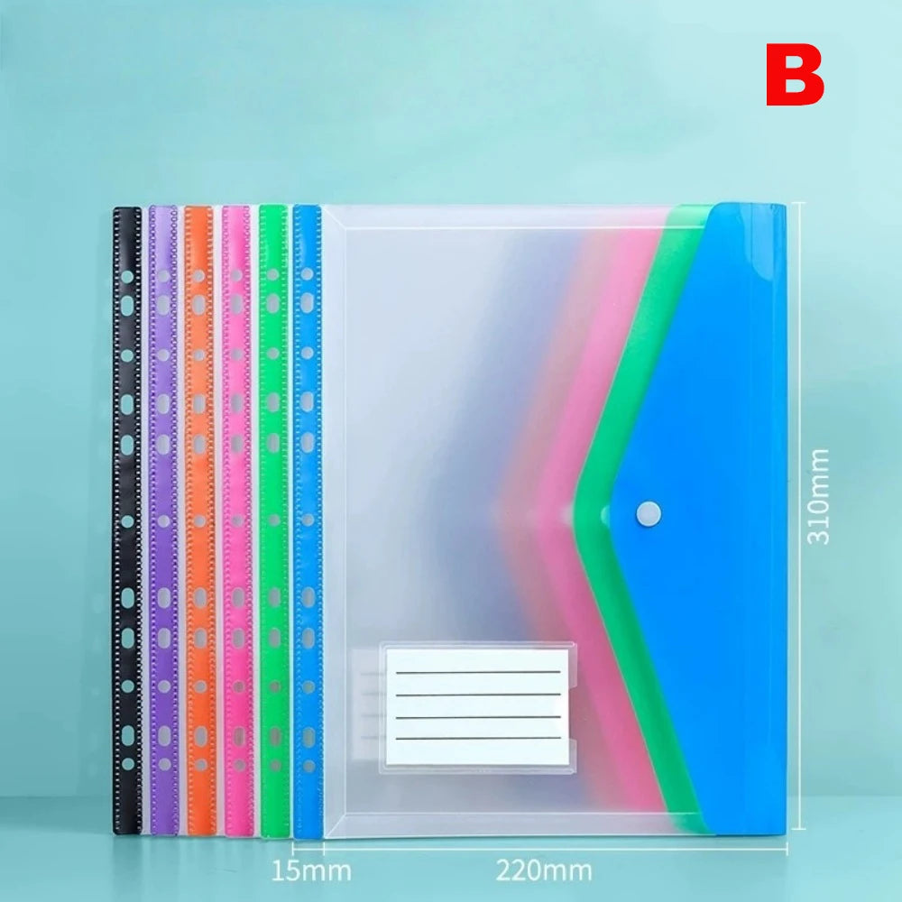 Plastic Envelope Adhesive Snaps 11 Holes File Folder Expansion Bag 2