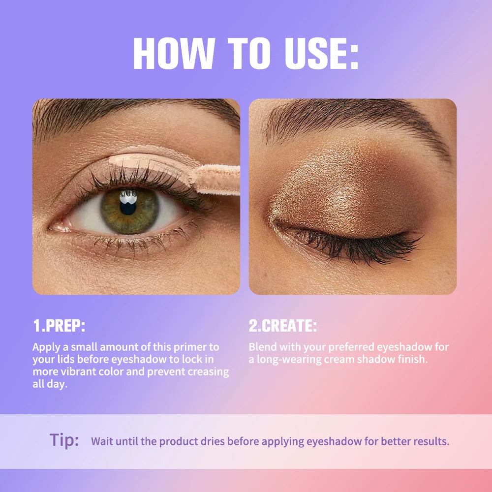 Eyeshadow Primer Elixir 8h Long Lasting Wear Uniform Color Development Smooth Blending Waterproof Light Gel Texture Eye Primer Peaceful Pleasures Health and Wellness