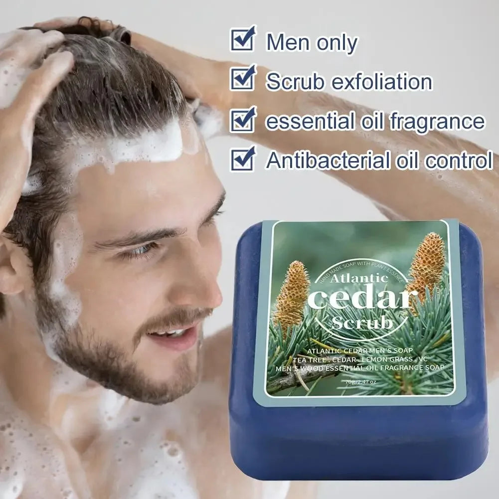 Men's Cedar Essential Oil Handmade Soap – Face & Body Bar