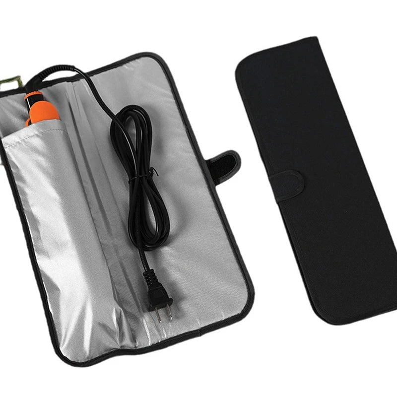Hair Straightener Storage Bag Curling Heat-resistant Storage Bags Hair Flat Iron Straightener Curler Woman Folding Travel Bags Peaceful Pleasures Health and Wellness