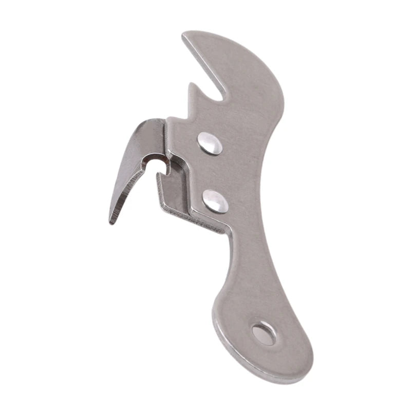 Stainless Steel Can Opener Manual Multifunctional Tin Opener Beer Bottle Opener for Kitchen Canned Food Opening Tool Peaceful Pleasures Health and Wellness Silver
