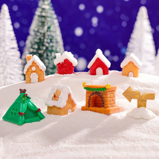Cartoon Christmas Snowman Reindeer Micro Landscape Ornaments Figurine Miniature Decoration Desktop DIY Home Decoration Gifts Peaceful Pleasures Health and Wellness