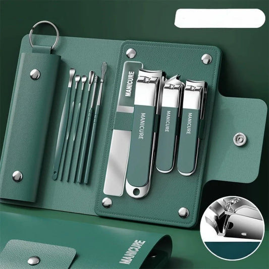 10-Piece Stainless Steel Manicure & Pedicure Kit | Travel Set Manicure Pedicure Kit Peaceful Pleasures Health and Wellness
