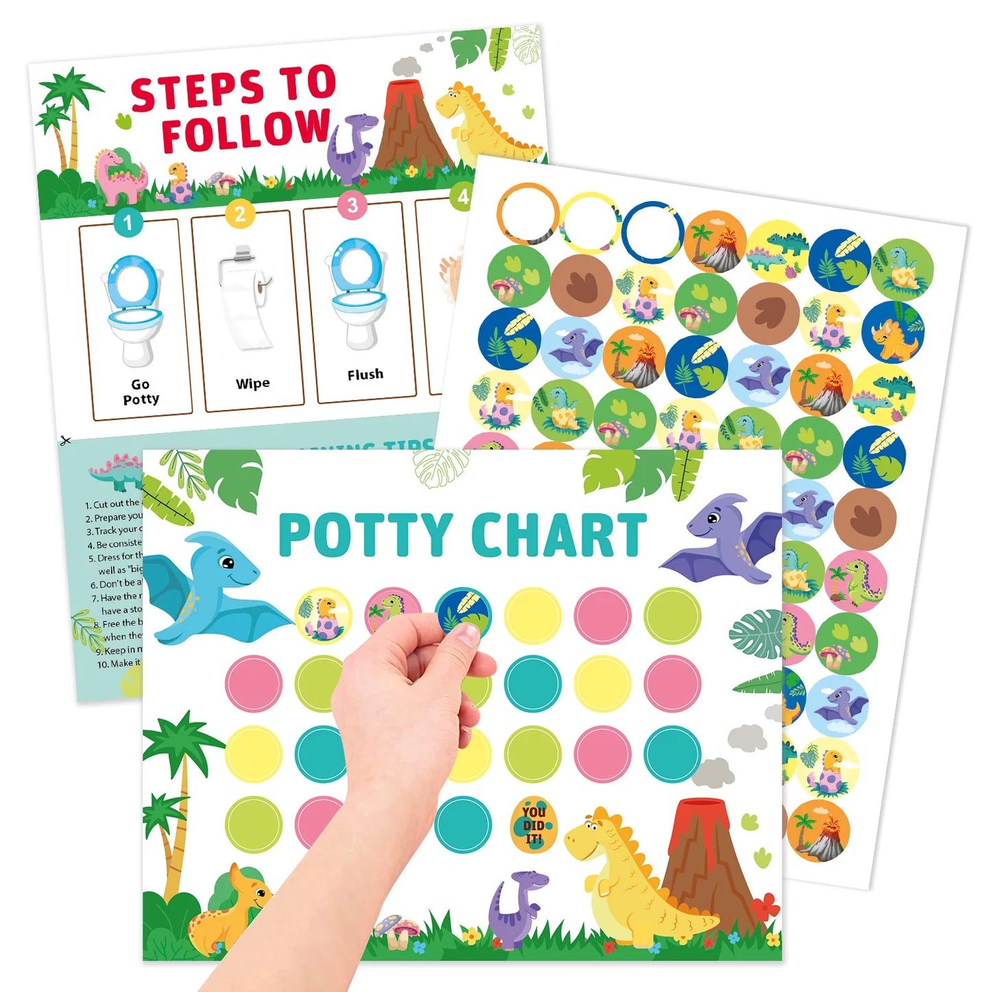 Toilet Training Sticker Chart Kids Potty Reward Progress Boys Girls