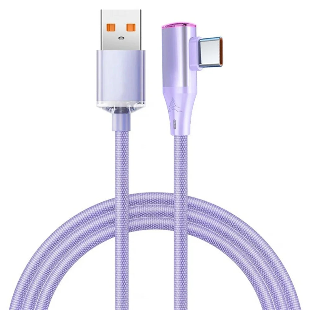 90° Elbow USB-C Cable 120W PD Fast Charging – Samsung & More
