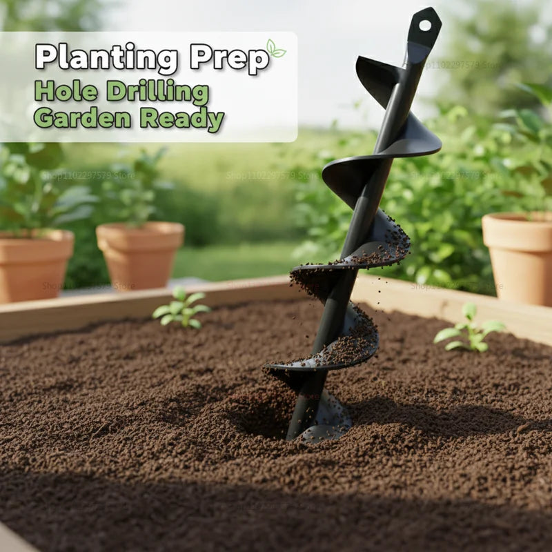 Garden Earth Auger Spiral Drill Bit for Planting Flowers Vegetables Manual Electric Drill Soil Loosening Gardening Tool Peaceful Pleasures Health and Wellness