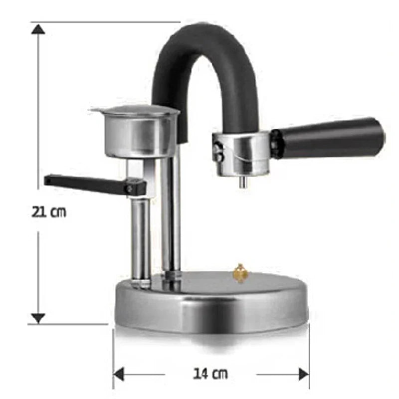 Stainless Steel Stovetop Espresso Maker – Wood Handle, 30–300ml