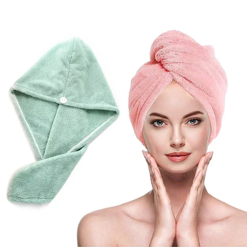 Microfiber Quick-Dry Hair Towel Cap – Super Absorbent