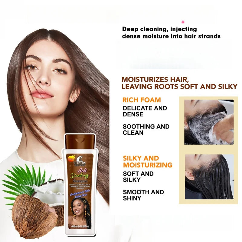 Coconut Shampoo+Conditioner Set for Cleaning Scalp, Nourishing Hair, Softening and Fragrance Retention Shampoo and Hair Care Peaceful Pleasures Health and Wellness