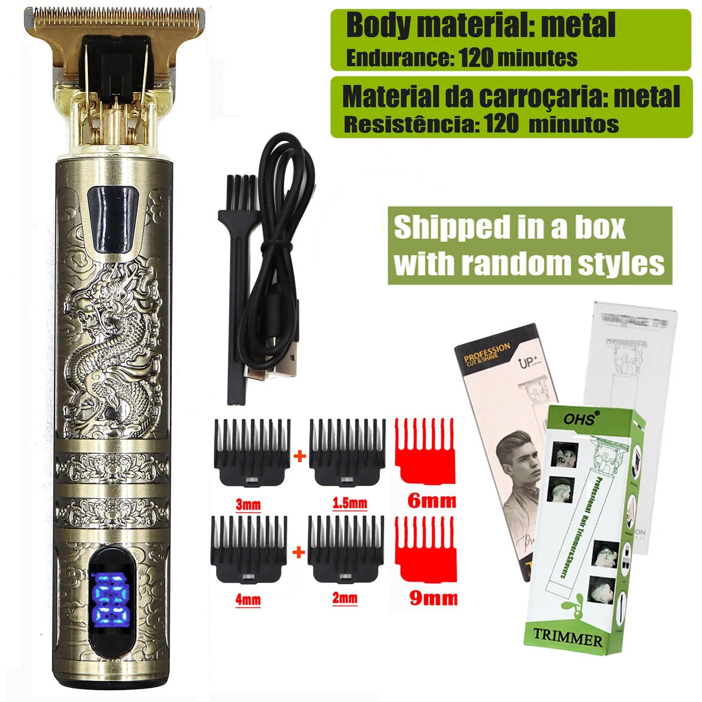 OHS T9 Electric Hair Clipper & Beard Trimmer – 0mm Barber