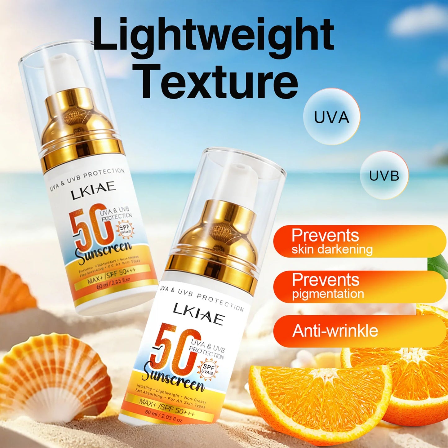 AILKE SPF 50+ Sunscreen Aloe Vera – UVA/UVB Protection 60ml