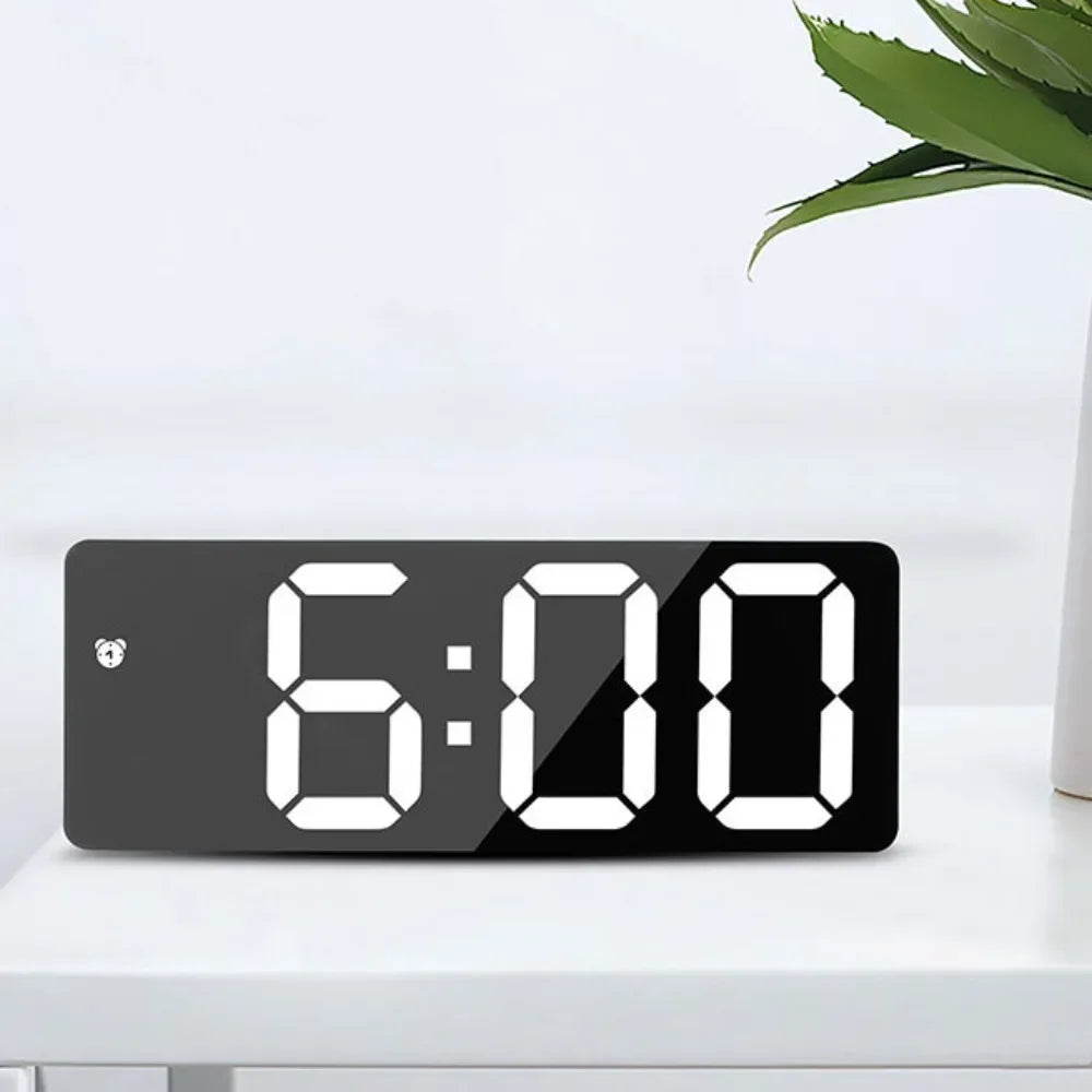 Led, Alarm, Clock, Digital, Children's, Electronic, Curved, Screen, Mirror, Temperature, Clock, Bedroom, Decoration, Electronics Peaceful Pleasures Health and Wellness
