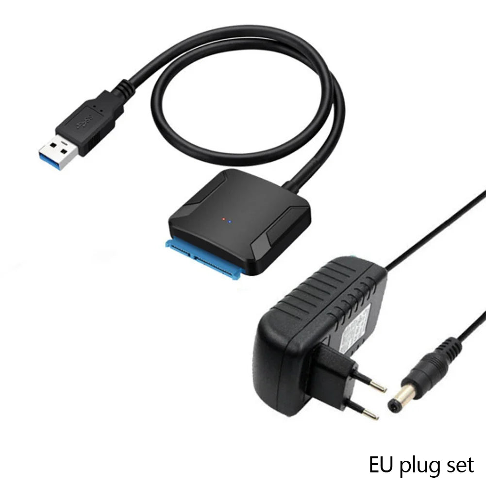 SATA to USB 3.0 Adapter Cable – HDD SSD 2.5"/3.5" + 12V Power
