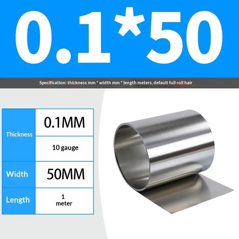 304 Stainless Steel Strip Sheet Foil 1M | 0.03–0.5mm Thick