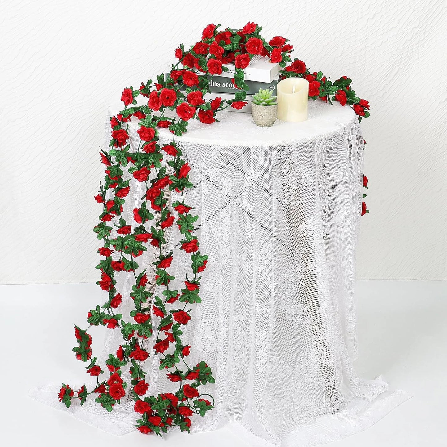 Artificial Silk Rose Vine Garland – Wedding & Home Decor