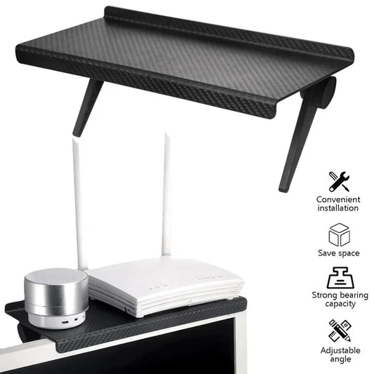 No-Drill Monitor & Router Storage Rack | Desk Organizer Bracket Desk Storage Rack Peaceful Pleasures Health and Wellness