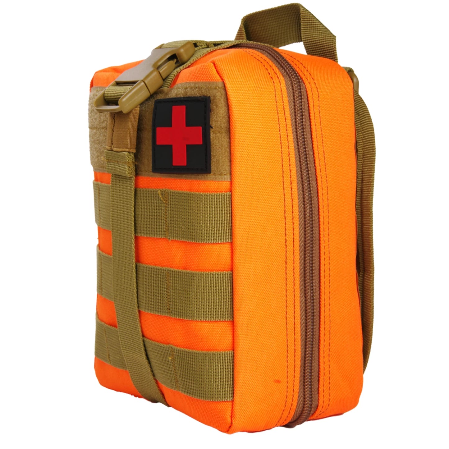 First Aid Bag Camping Tactical Medical Pouch EMT Emergency Survival Kit Hunting Outdoor Box Large Size 800D Nylon Bag Package Peaceful Pleasures Health and Wellness Orange