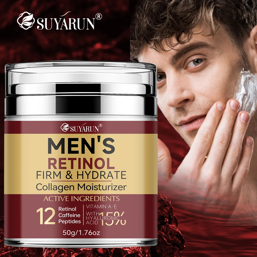 Collagen Retinol Men's Face Cream - Anti-Aging Wrinkle Reduction & Firming Moisturizer, Oil-Free Hydrating Skincare for Men. Peaceful Pleasures Health and Wellness