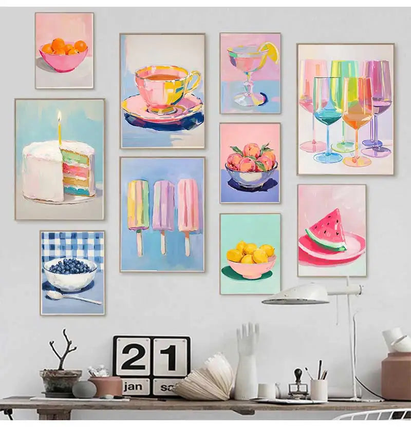 Popsicle Canvas Wall Art Print | Kitchen & Dining Room Decor Canvas Wall Art Peaceful Pleasures Health and Wellness
