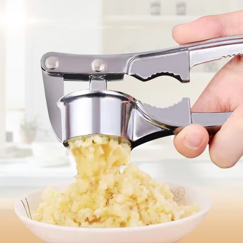 Stainless Steel Garlic Press Crusher Mincer Kitchen Garlic Smasher Squeezer Manual Press Grinding Tool Kitchen Accessories New Peaceful Pleasures Health and Wellness