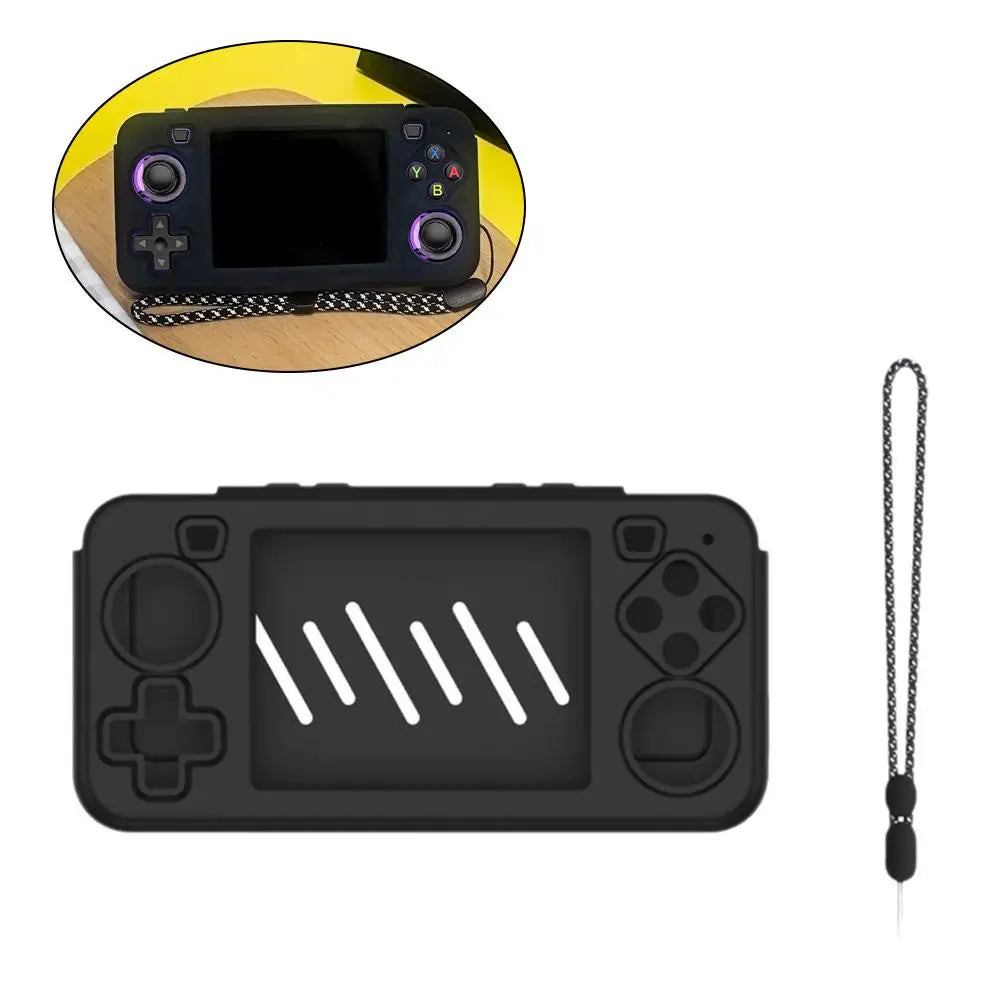 For R36H Silicone Case Flexible Protective Sleeve Anti-Scratch Protective Case Shockproof Handheld Retro Game Console Shell Peaceful Pleasures Health and Wellness