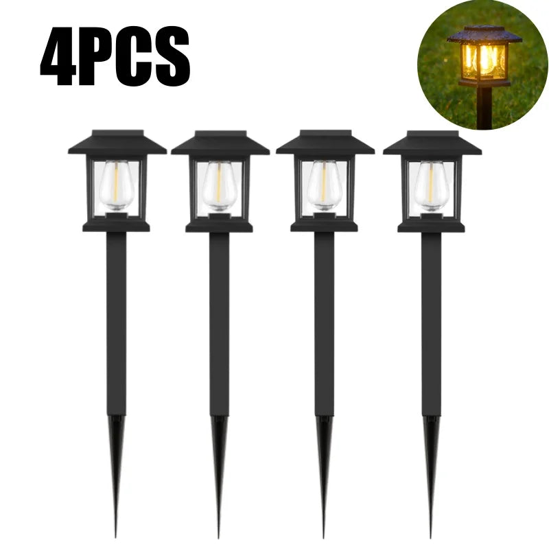 10-Pack Solar LED Spike Lights | Warm Garden Landscape Lamps