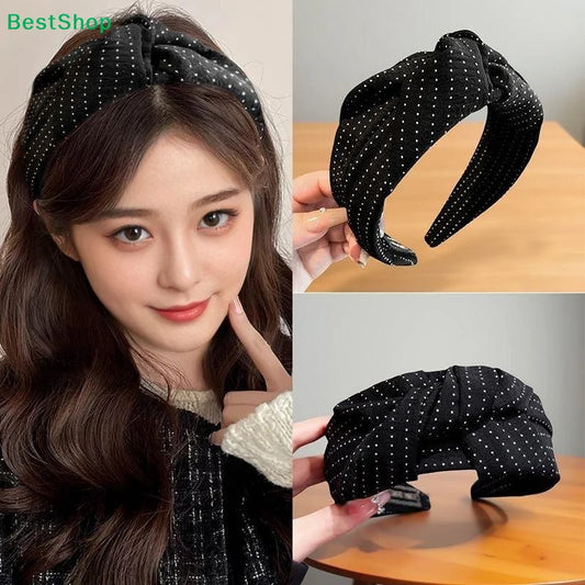 Wide Polka Dot Knot Headband for Women – Casual Hair Hoop Knot Headband Oasis Select