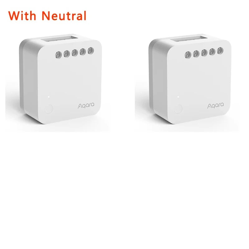 Aqara Single Channel Control Module T1 Zigbee 3.0 Wireless Relay Controller 1 Channel No Neutral Remote Work with Apple Homekit Peaceful Pleasures Health and Wellness With Neutral-2 pcs