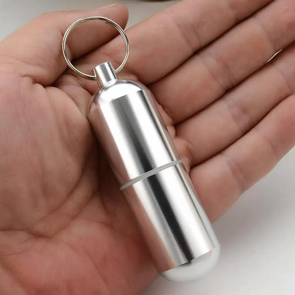 Portable Storage Medicine Box Aluminum Alloy Cotton Swab Holder Waterproof Toothpick Box Travel Camping Pill Storage Organizers Peaceful Pleasures Health and Wellness