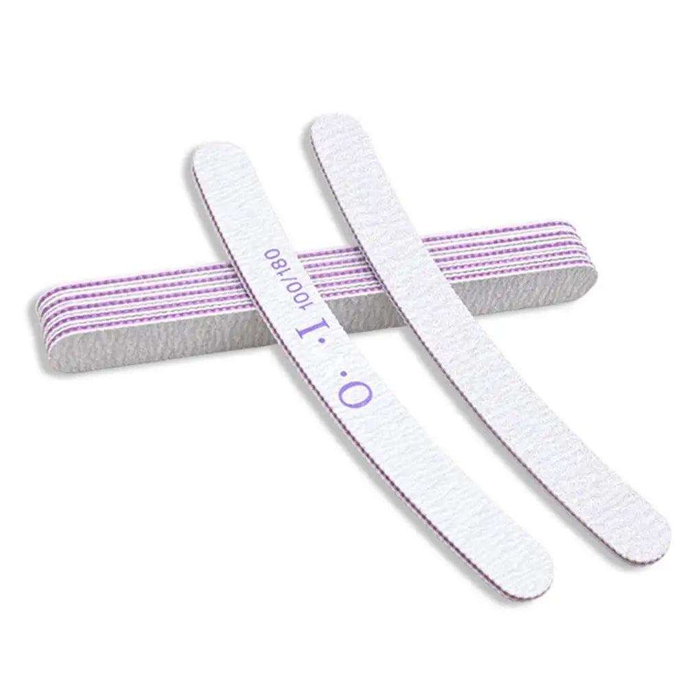 10-Pack Double-Sided Nail Files | 100/180 Grit Manicure Set
