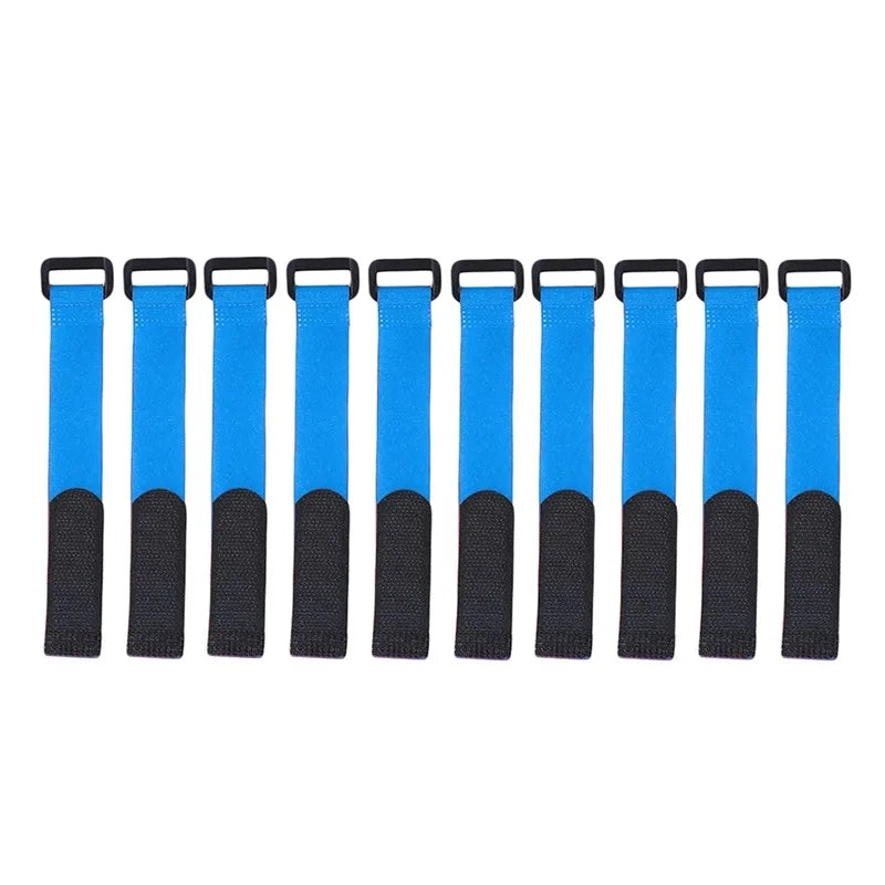 10PCS Reusable Fishing Rod Tie Holder Straps Adjustable Fastener Hook Loop Organizer for Tackle Box Accessories Peaceful Pleasures Health and Wellness blue 10PCS