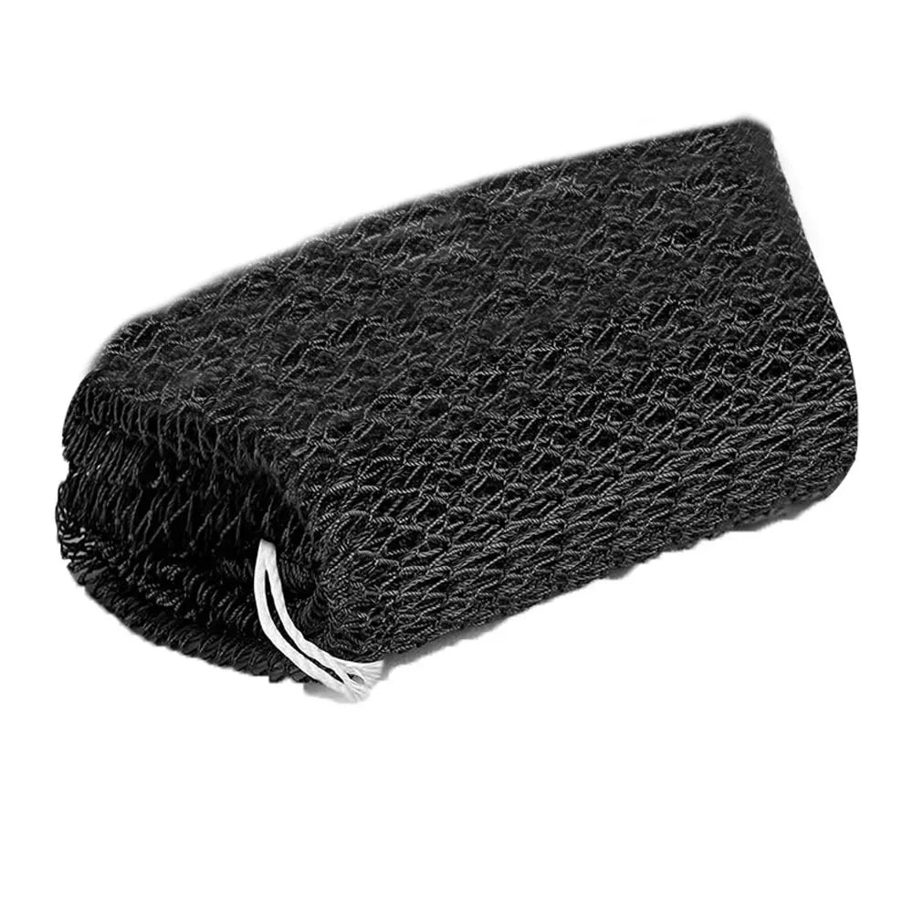 New Design Extra Long African Net Sponge Quick-Dry Easy foam Bath Net Stretchable Exfoliating Bath Sponge Peaceful Pleasures Health and Wellness black