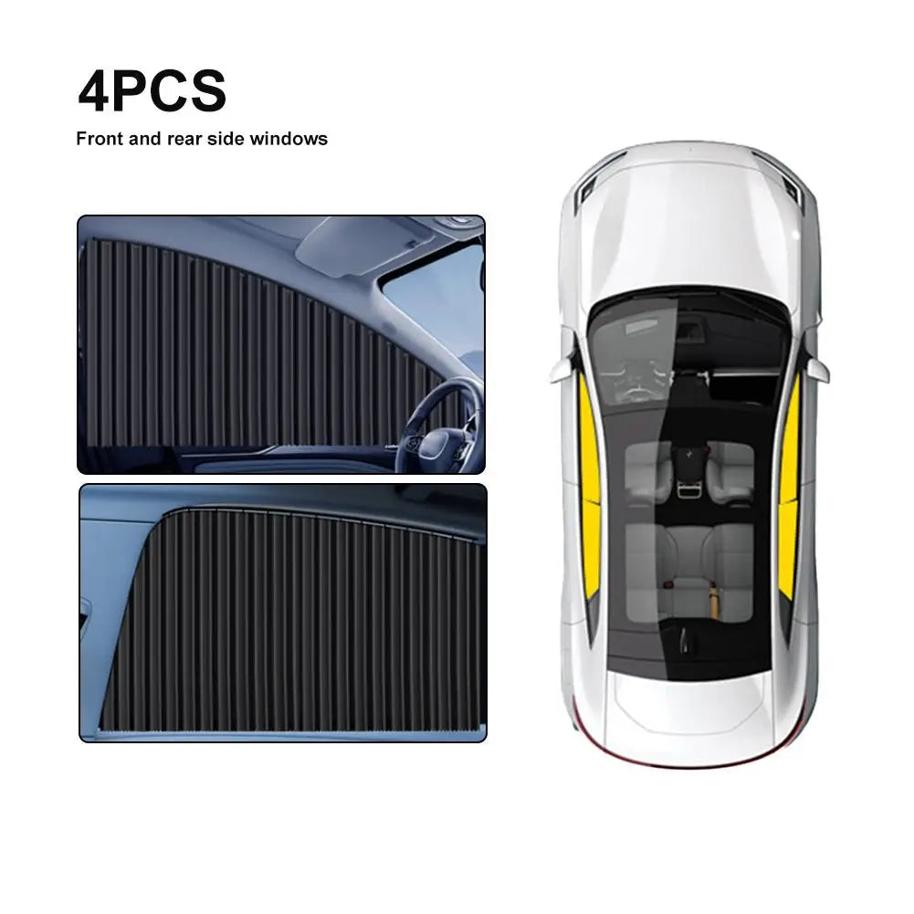 Retractable Car Side Window Sun Shade | UV Blocking Curtain