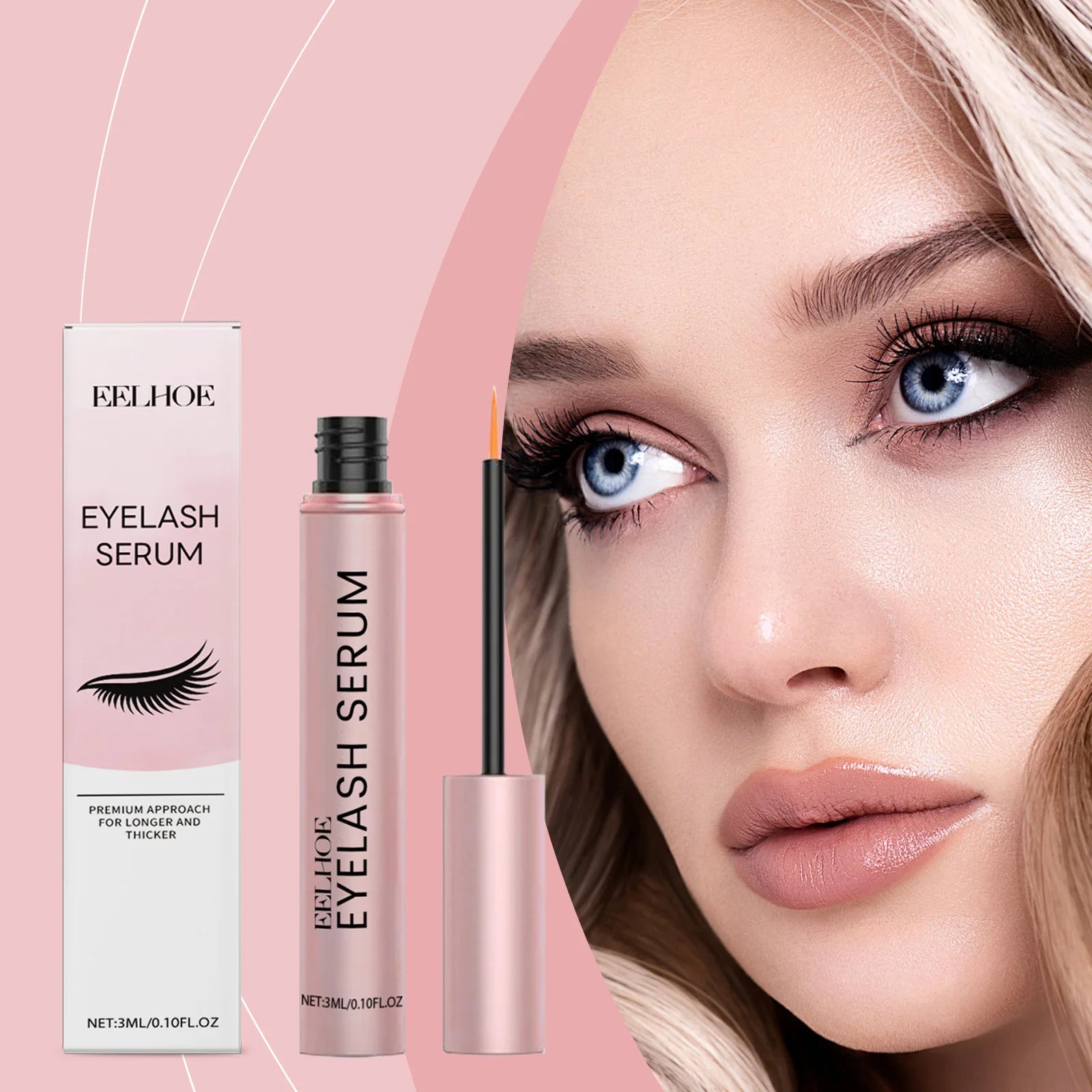 EELHOE Mascara Moisturizing Essence Lengthen Lash Promote Eyelashes Growth Thicker Curlier Prevent Baldness Eyelash Growth Serum Peaceful Pleasures Health and Wellness
