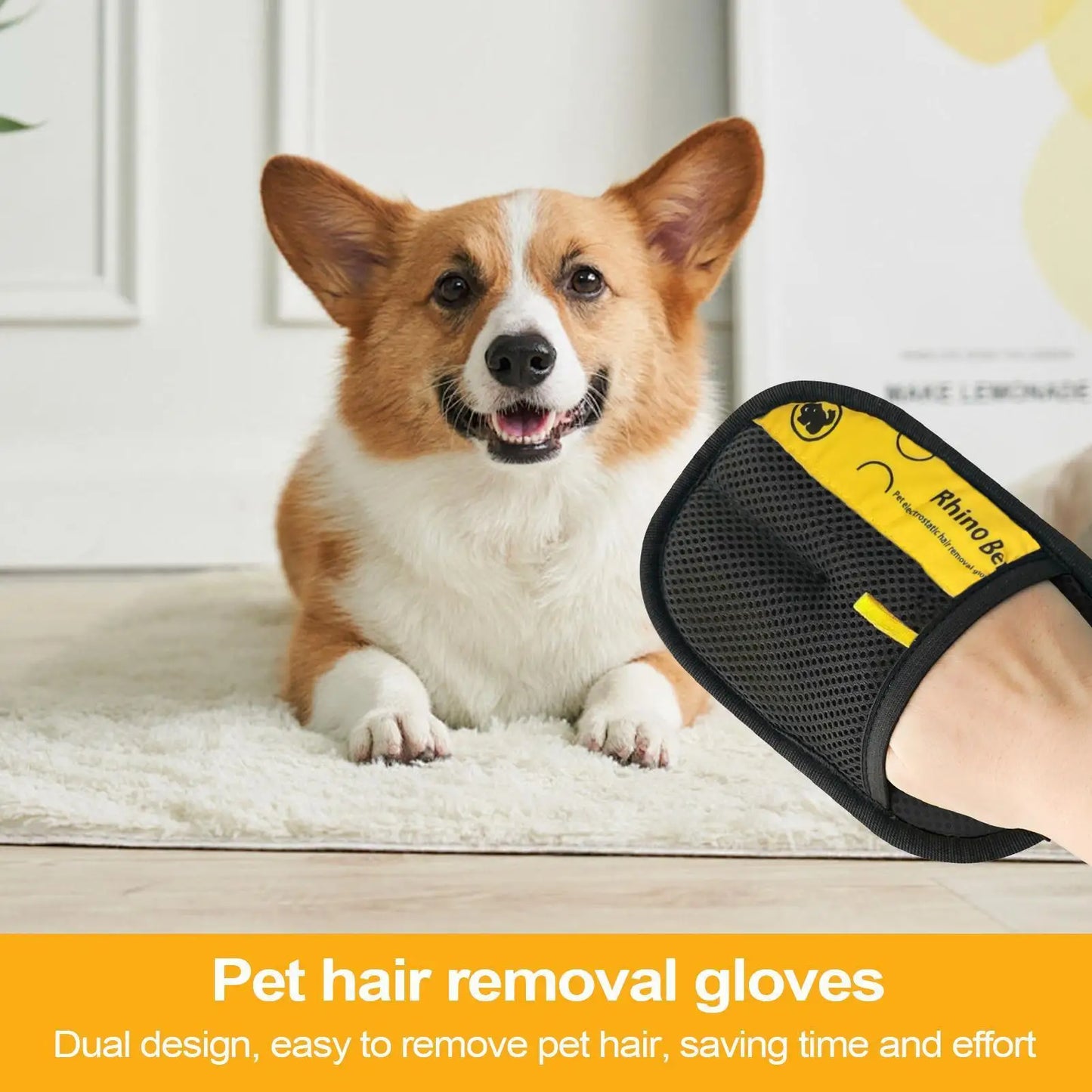 2-Pack Double-Sided Pet Grooming Gloves | Cat & Dog Hair Remover