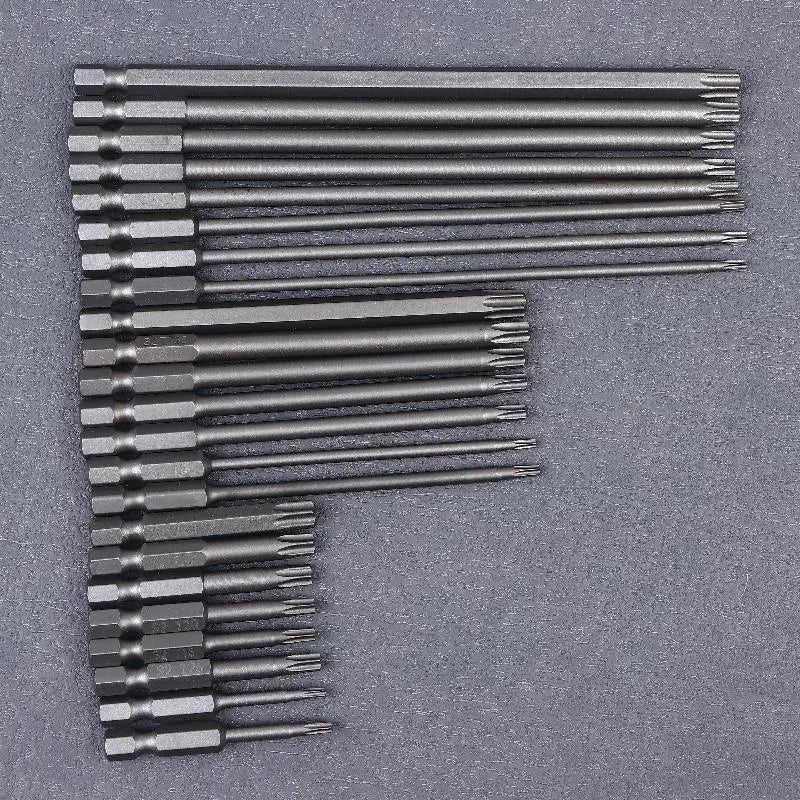 8Pcs/set 50mm/100mm/150mm S2 Steel Torx Screwdriver Bit Set 1/4 Inch Hex Shank Magnetic Star Bit T8-T40 For Drill Wrench Peaceful Pleasures Health and Wellness
