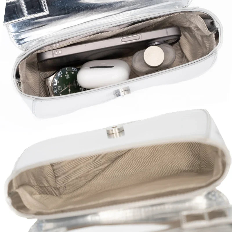Women's Silver Shell Shoulder Bag – Large Capacity Fashion Tote