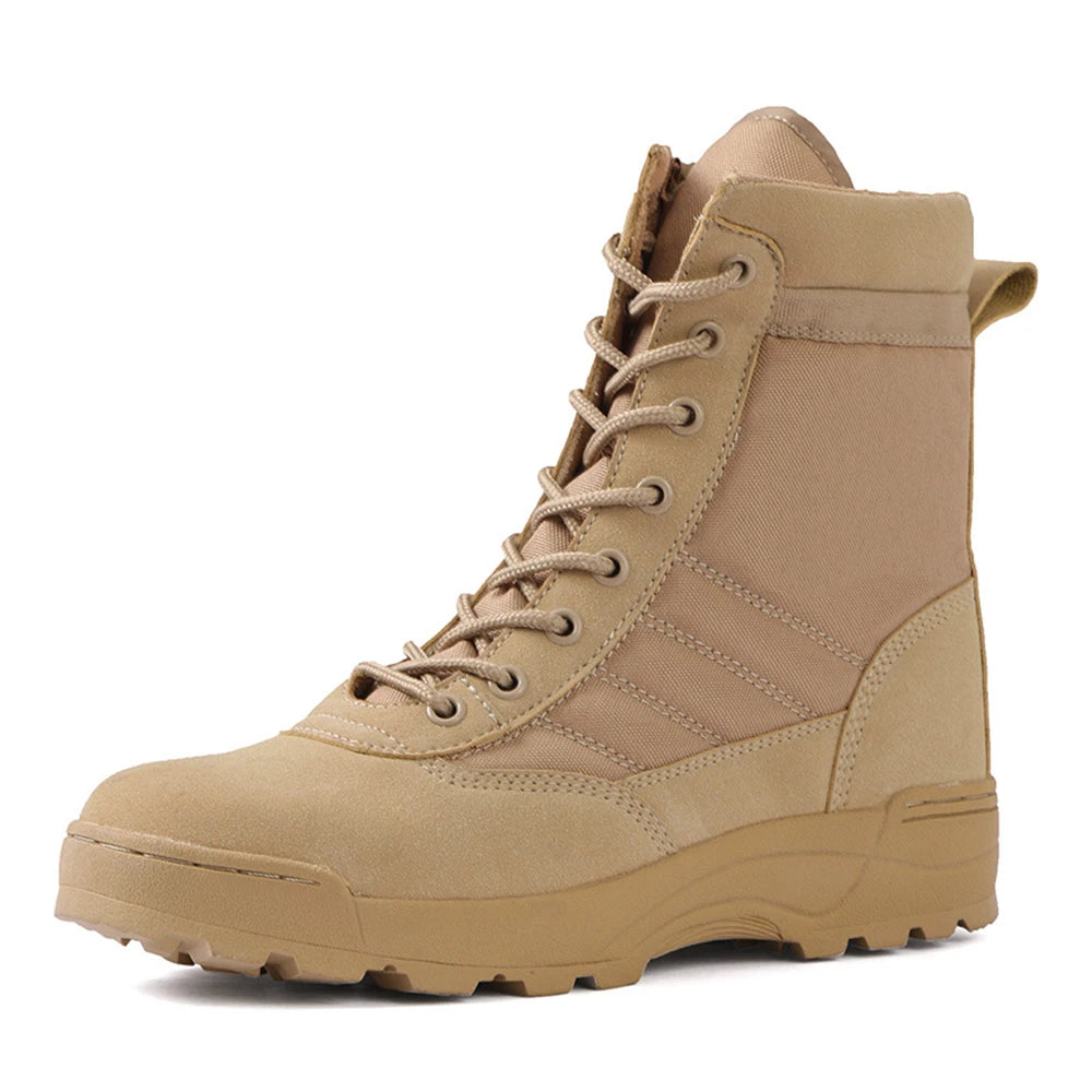 New Tactical Boots Men Sneaker Boots Special Force Desert Combat Boots Outdoor Hiking Boots Ankle Shoes Men Work Safty Shoes Peaceful Pleasures Health and Wellness Beige 42