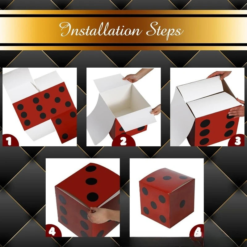 28cm Casino Dice Gift Box | Vegas Party Decoration Prop