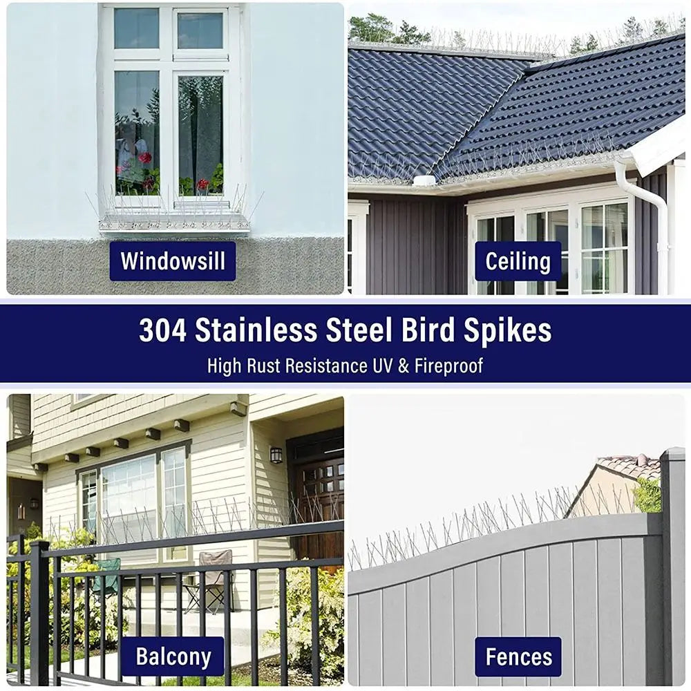 Stainless Steel Bird Spikes 25/33/50cm – Rust-Proof Deterrent
