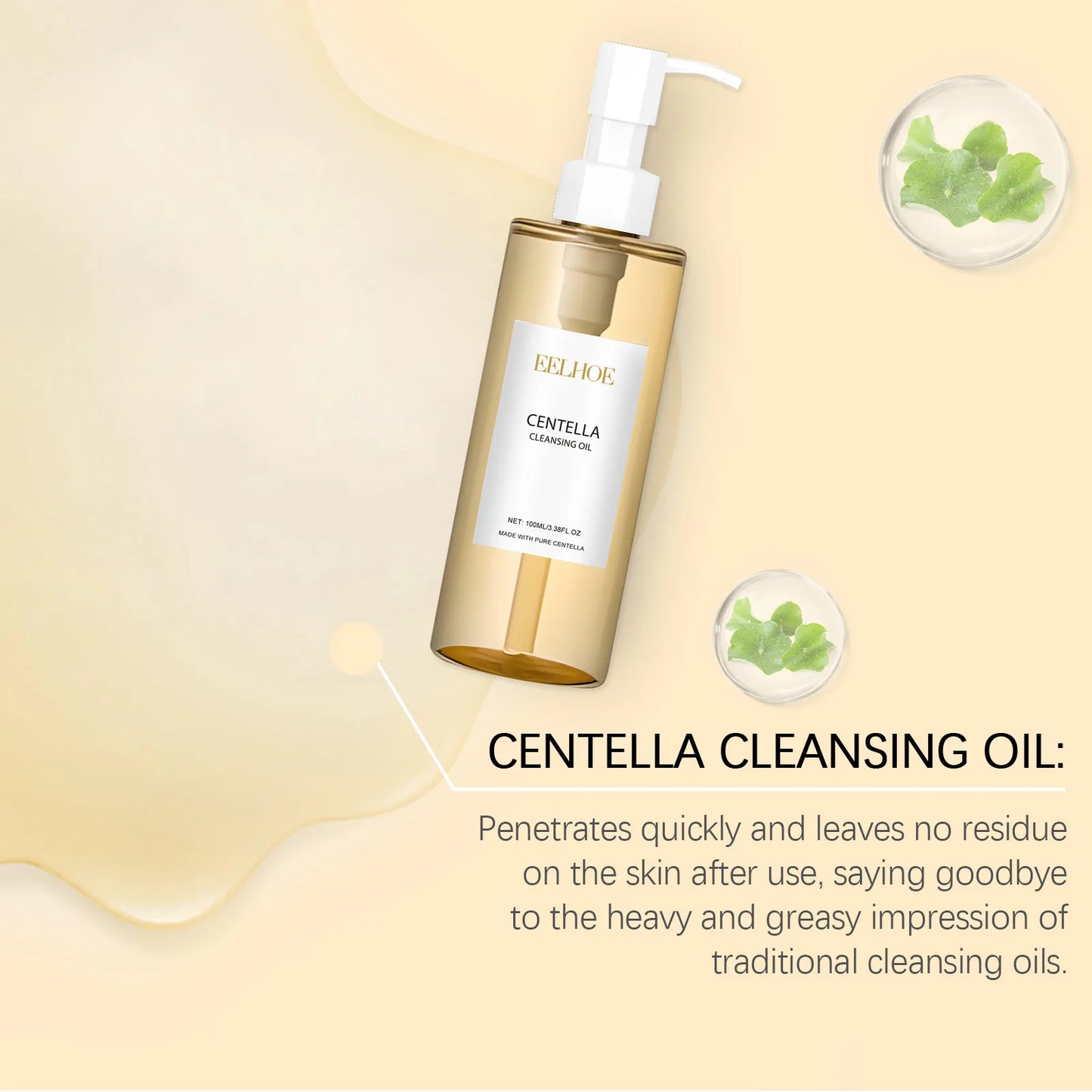 Centella Cleansing Oil Facial Makeup Remover Clean Nose Pores Rejuvenation Face Repair Skin Smooth Hydrating Face Centella Serum Peaceful Pleasures Health and Wellness
