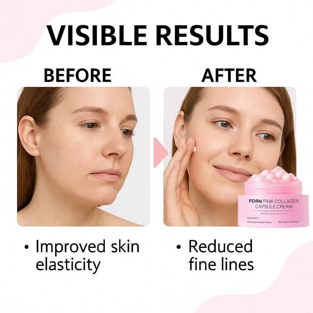 50ml Collagen Capsule Cream For Face Hydrating Face Moisturizer For Skin Glow Nourish Smoothing Skincare Even Skin Tone Texture Peaceful Pleasures Health and Wellness